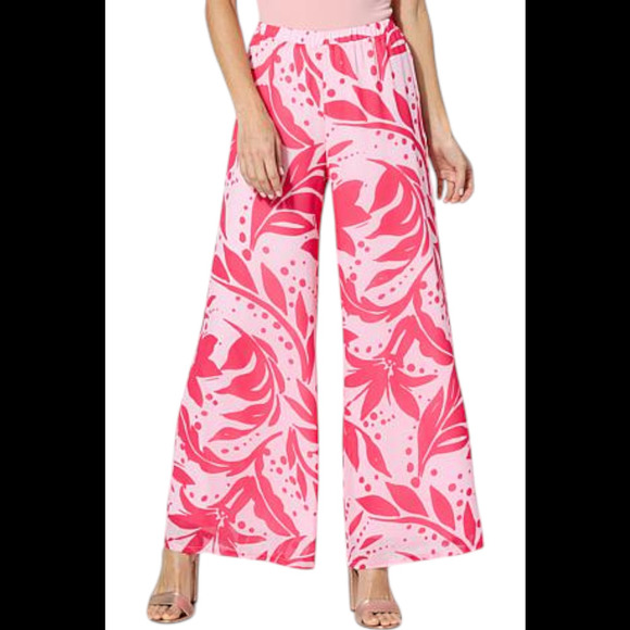 C Wonder by Christian Women's Wide-Leg Pant Botanical Dots Kiss - Regular - Picture 1 of 1